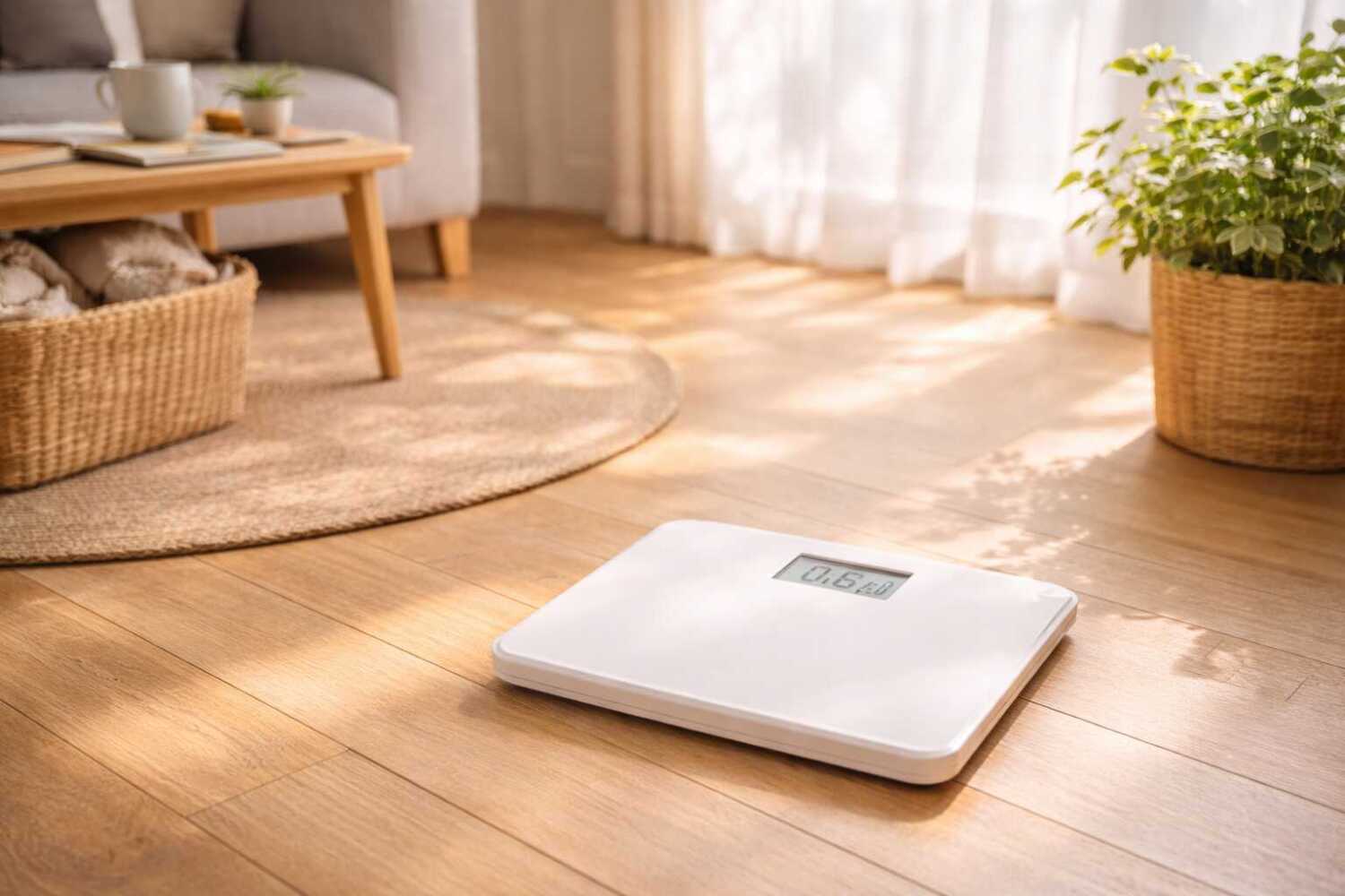 リビングにおいてある体重計