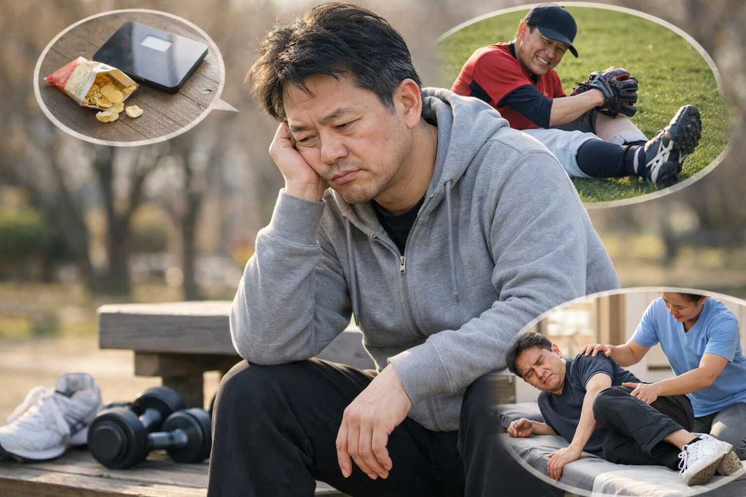 ダイエット中にいろいろ悩むおじさん