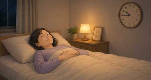 穏やかな夜の寝室